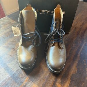Saks Fifth Avenue Men's Dark Brown Leather Boots